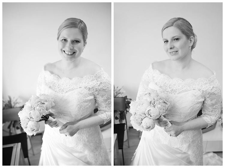 bride black and white portrait