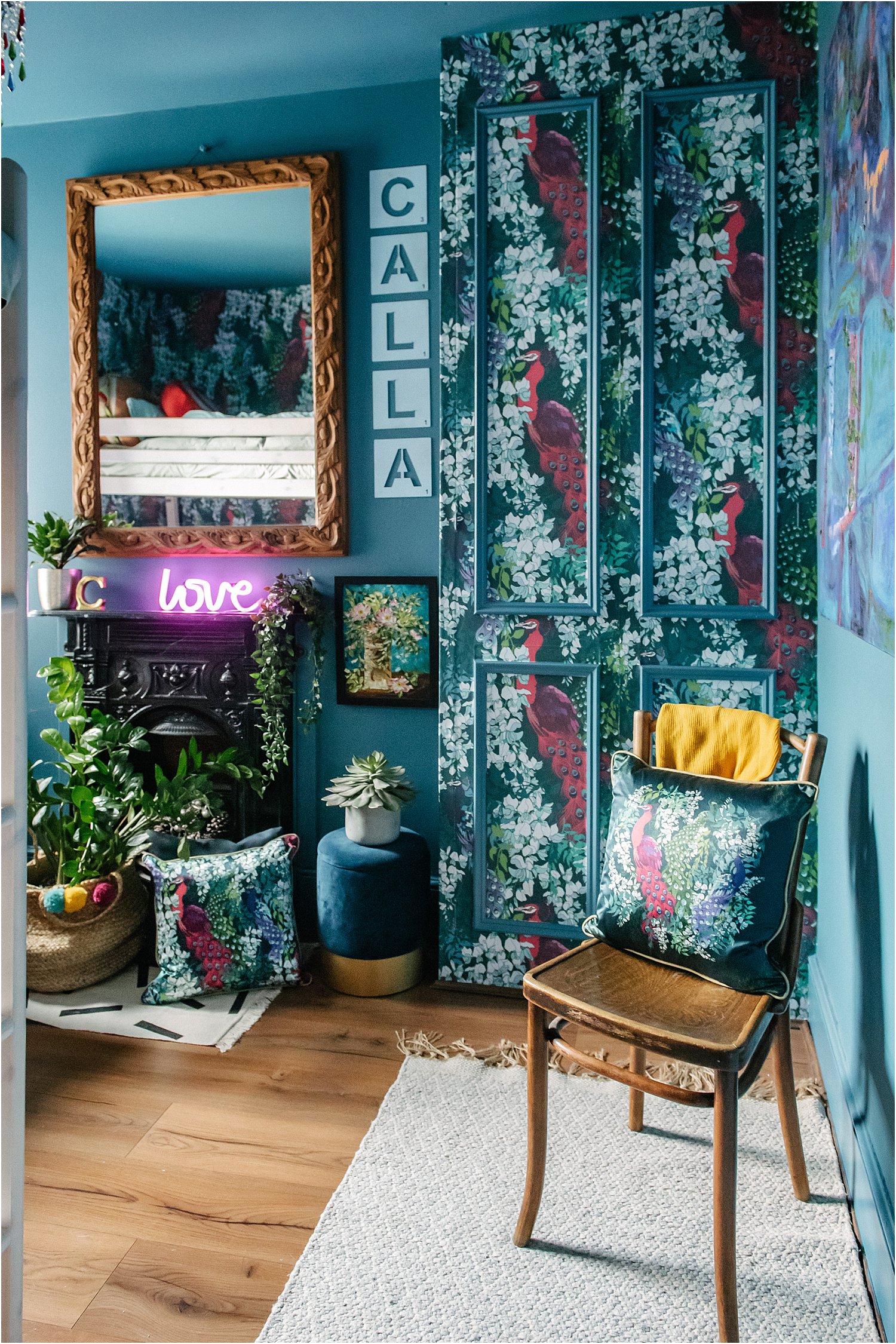 blue-maximalist-bedroom-how-to-design-create-maximalism-yet-uncluttered-space